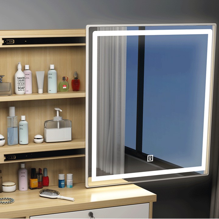 Bộ bàn ghế trang điểm gỗ đẹp , Bàn phấn gương led có ghế decor phòng ngủ DH-BGK2054 | BigBuy360 - bigbuy360.vn