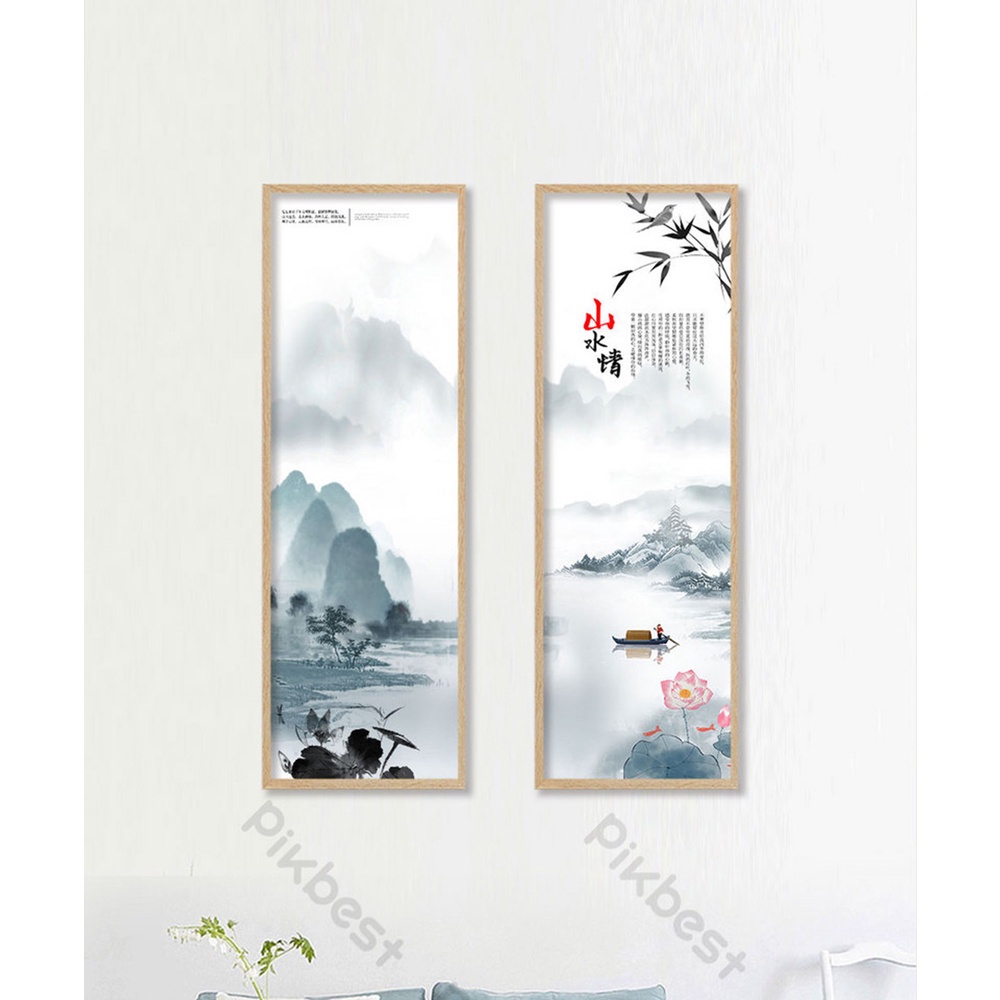 In hình ép gỗ Laminate TRANH SƯU TẦM - Mẫu 1 (2 Dọc 2x20x60, 2x30x90). In ảnh theo yêu cầu