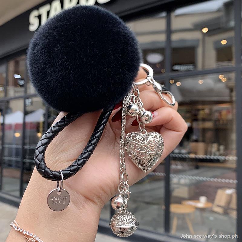 Móc Khóa Gắn Quả Bông Và Chuông Dễ Thương Sáng Tạo Cho Nữ