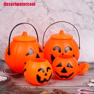 [desertwatercool]Halloween Party Props Plastic Pumpkin Bucket Decorate Halloween Decoration