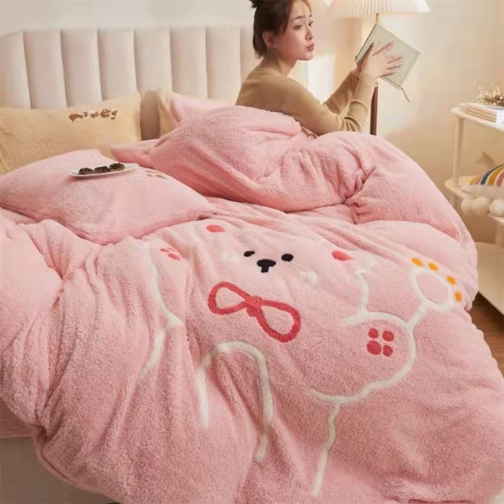 BỘ CHĂN GA GỐI NỈ BÔNG TUYẾT SỮA ẤM ÁP VỚI TONE MẦU HẤP DẪN DÀNH CHO BÉ YÊU- loại 1