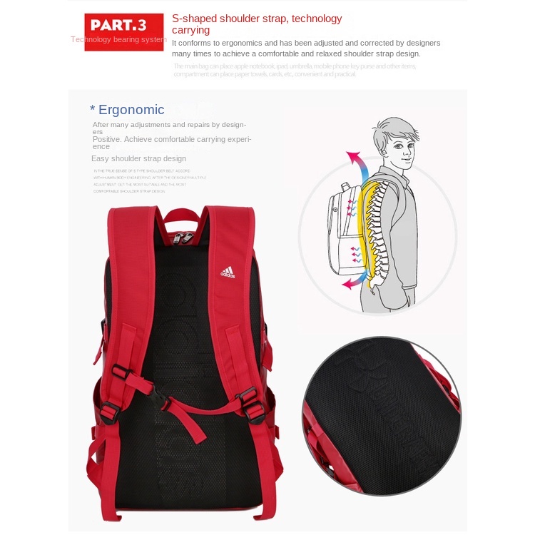 Ba Lô Leo Núi Adidas Chống Thấm Nước Kích Cỡ Lớn Thời Trang Dành Cho Nam Giới