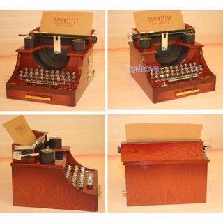 [CỠ ĐẠI] Hộp nhạc lên dây cót máy đánh chữ (16x15.5x13.5cm)