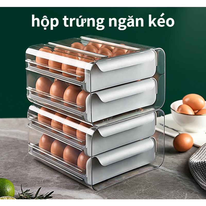 Hộp để trứng 2 tầng 32 ô tiện dụng Khay Đựng Trứng gà,Bảo quản trong tủ lạnh