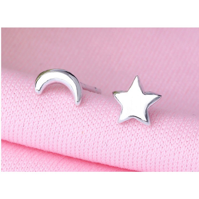 Hoa tai trăng sao bạc 925