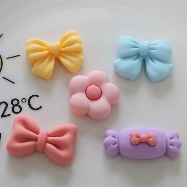 Set 10 Hộp Đựng Kẹo Bằng Resin Hình Hoa / Nơ Dễ Thương DIY