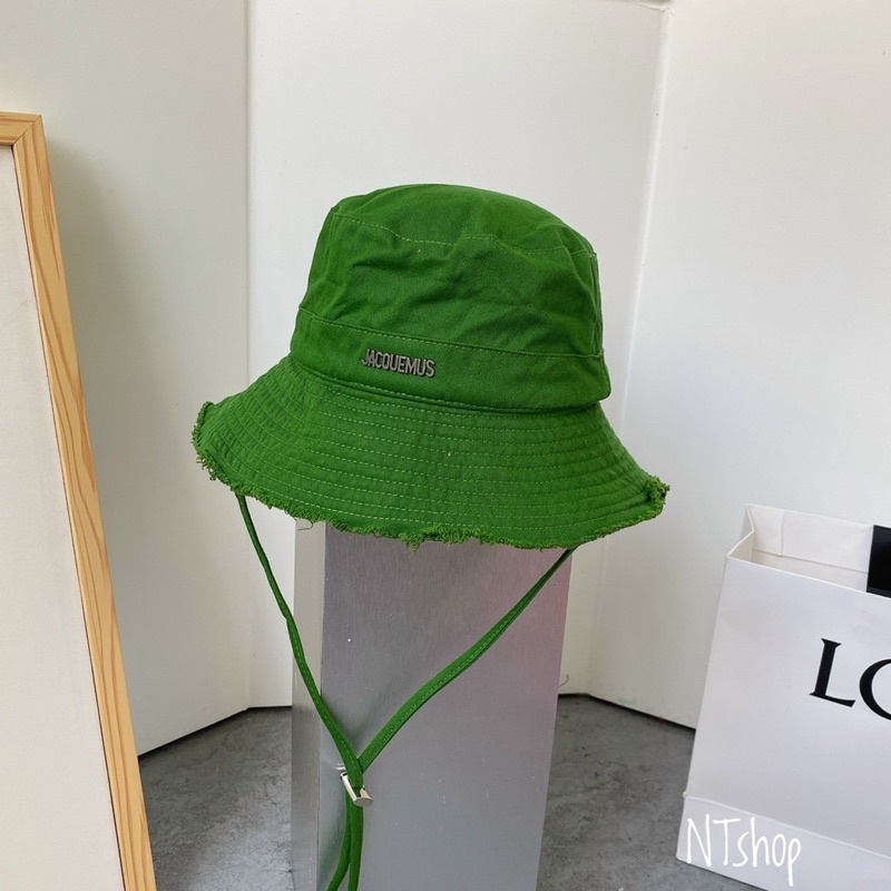 Nón tai bèo Mai Phương Bùi , mũ đi biển chống gió có dây đeo logo kim loại có thể giặt được, thời trang hottrend 2022