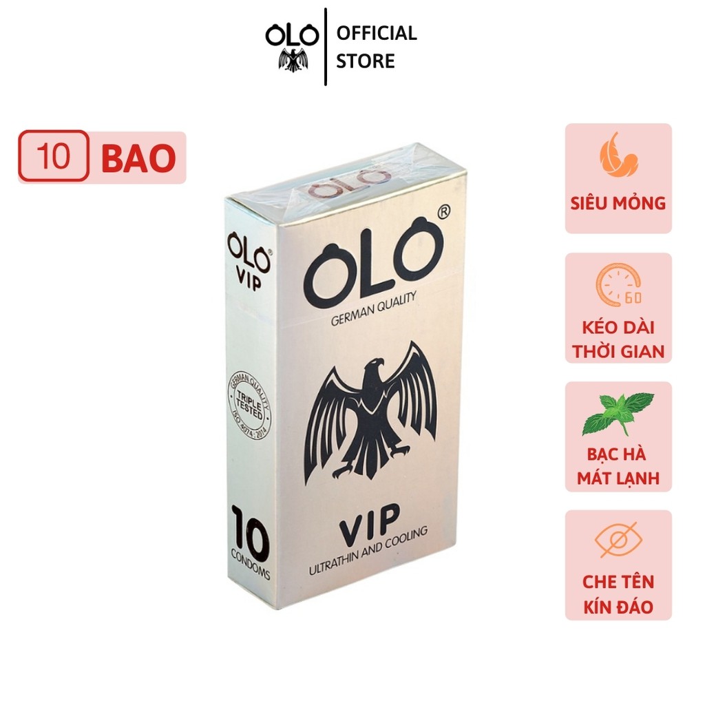 Bao cao su OLO Ultrathin & Cool - Hộp 10 bcs