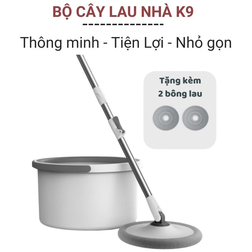 Bộ Lau Nhà K9 Tự Vắt Thông Minh Tách Nước Bẩn Lọc Bụi Cán Inox Không Gỉ Tiện Lợi Xoay 360 độ Lau Mọi Ngóc Ngách Angola