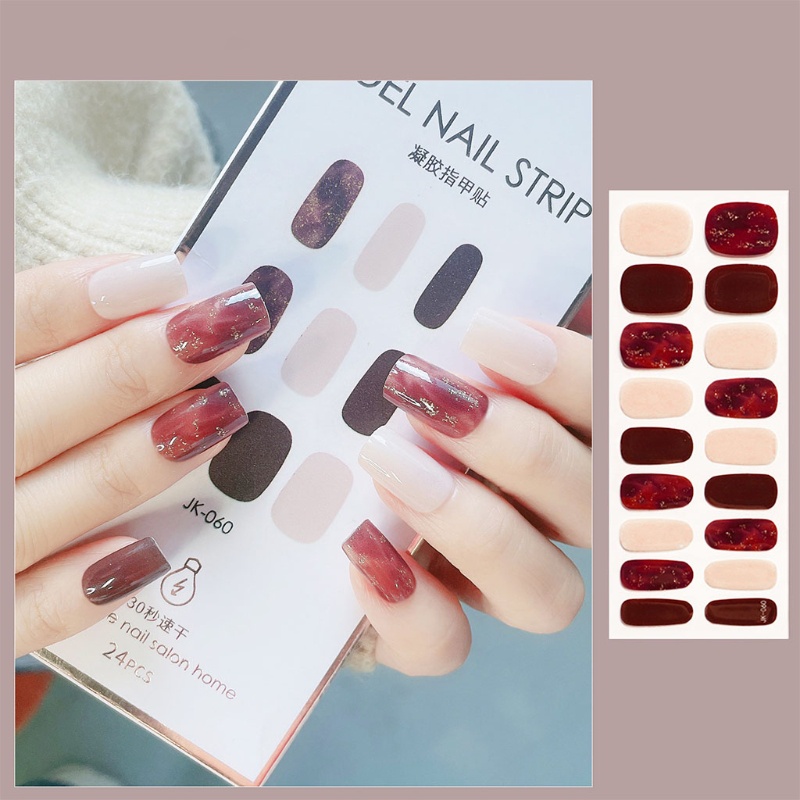 Set 24 Miếng Dán Trang Trí Móng Tay Che Phủ Toàn Diện Kỳ Nghỉ