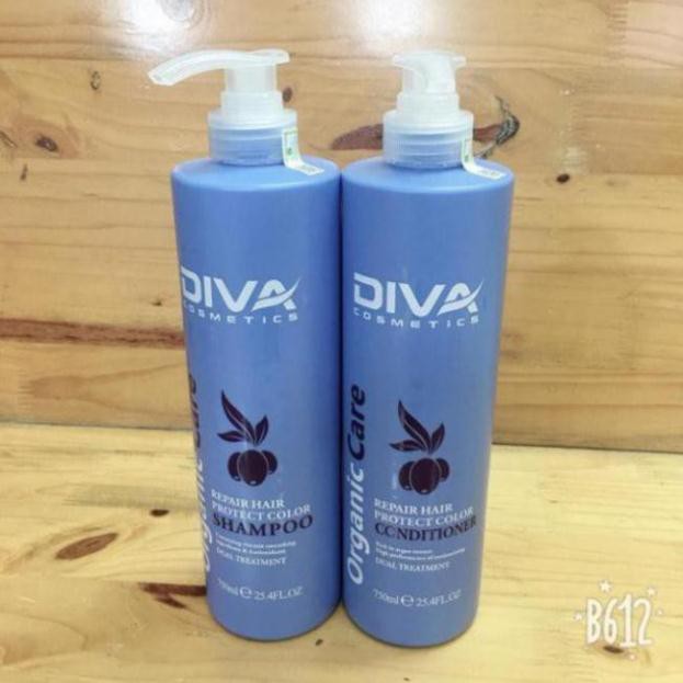 Dầu Gội Đầu Diva Xanh 750ML Phục Hồi Và Giữ Màu Tóc Chính Hãng