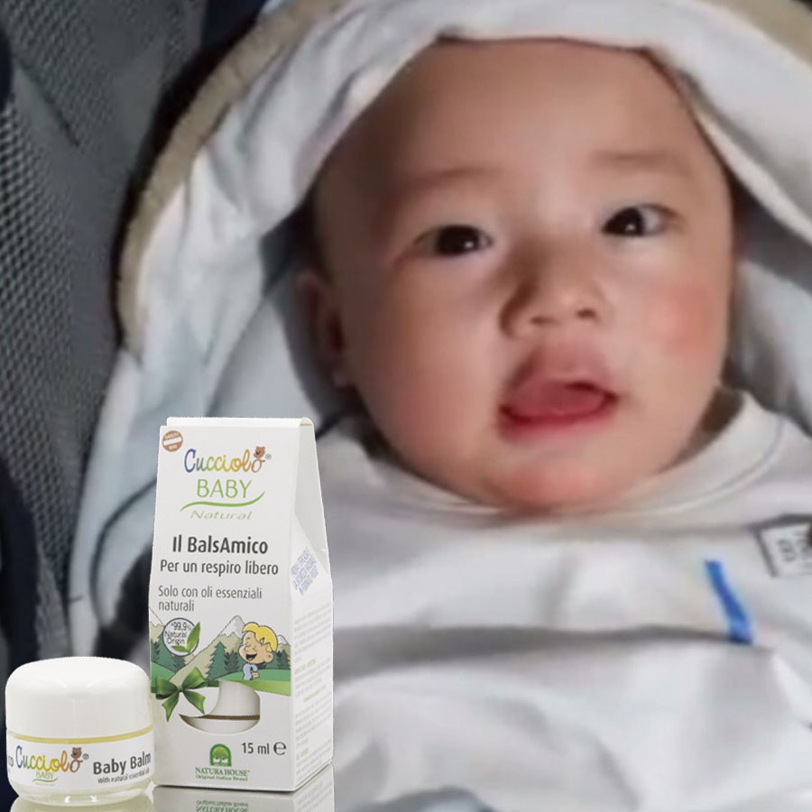 Sáp giữ ấm Baby Cucciolo chính hãng, Bảo vệ hô hấp, giảm ho, sổ mũi, hắt hơi do nhiễm lạnh_15ml hàng chính hãng
