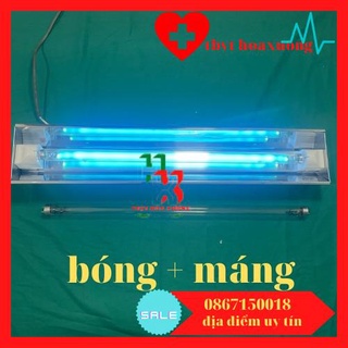 [ComBo Máng + Bóng UV 60cm ] Đèn Cực Tím Diệt Khuẩn Không Khí - Inox