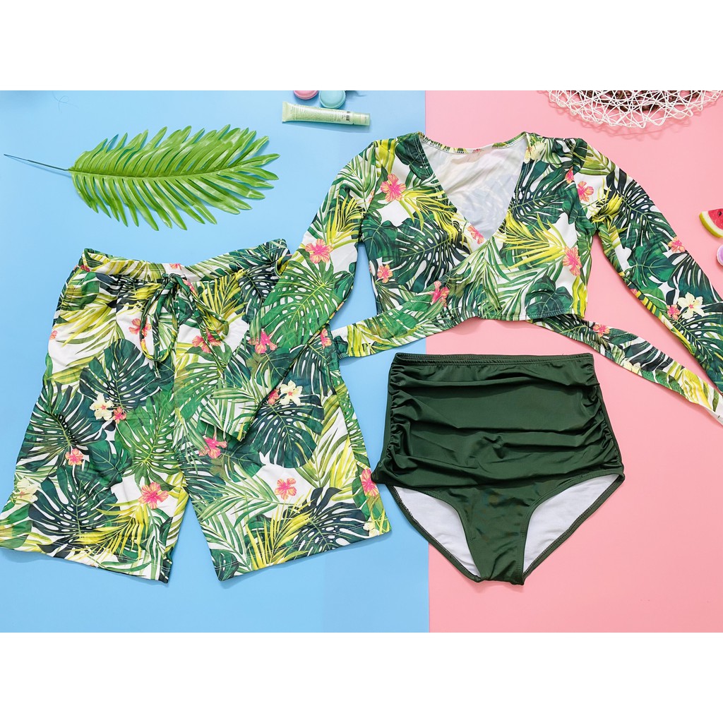 Cặp quần bơi đôi nam nữ kèm áo mặc đi biển đi bơi mới nhất | BigBuy360 - bigbuy360.vn