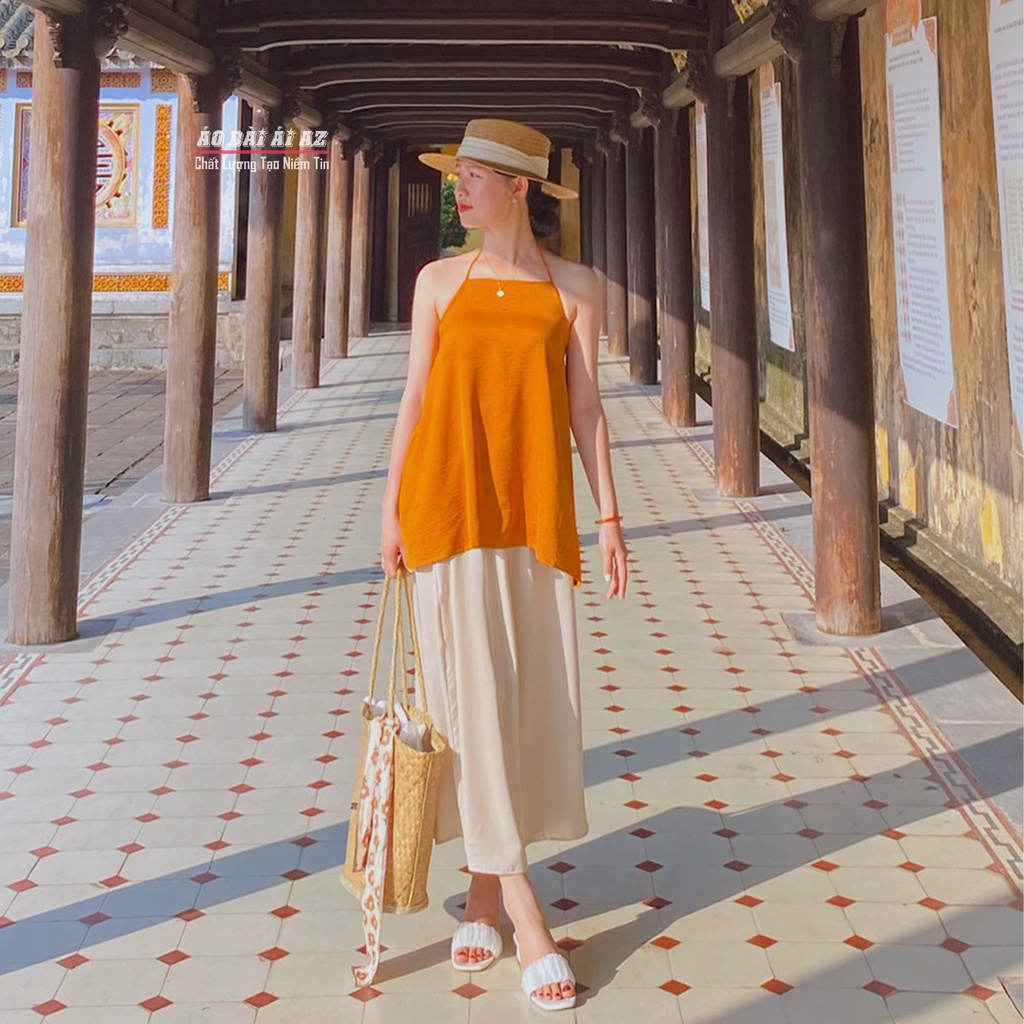 Áo Yếm Dài Cách Tân Nữ Chụp Ảnh Sen Kèm Váy DN01