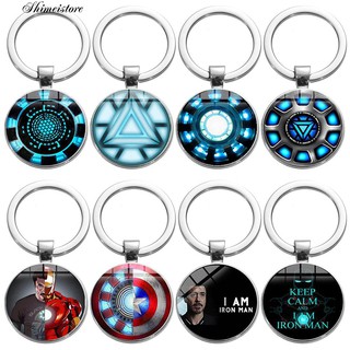 Móc chìa khoá in hình siêu anh hùng Iron Man hai mặt