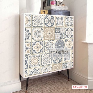 Decal gạch bông dán bếp, dán tường, quầy tủ,..._ mã eK109 - size 20