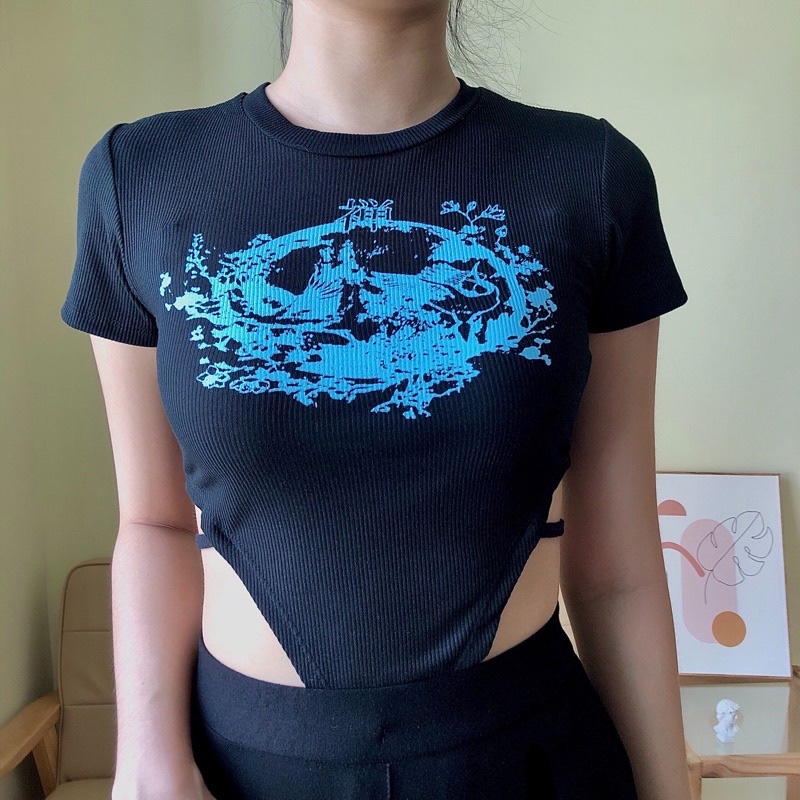 △◄✴Áo bodysuit ESTINI khoét eo sexy in hình hot Tiktok Vải borip gân chất siêu đẹp, mịn | BigBuy360 - bigbuy360.vn