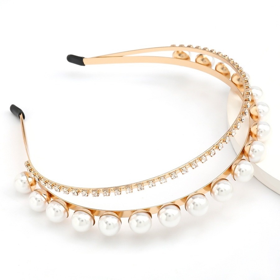 Băng Đô Cài Tóc Đính Đá Và Ngọc Trai Nhân Tạo Thời Trang