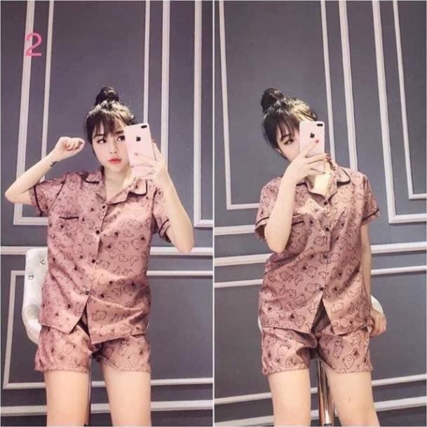 Bộ Pijama nữ Quần đùi áo cộc chất vải kate thái mát mịn rất nhiều hình