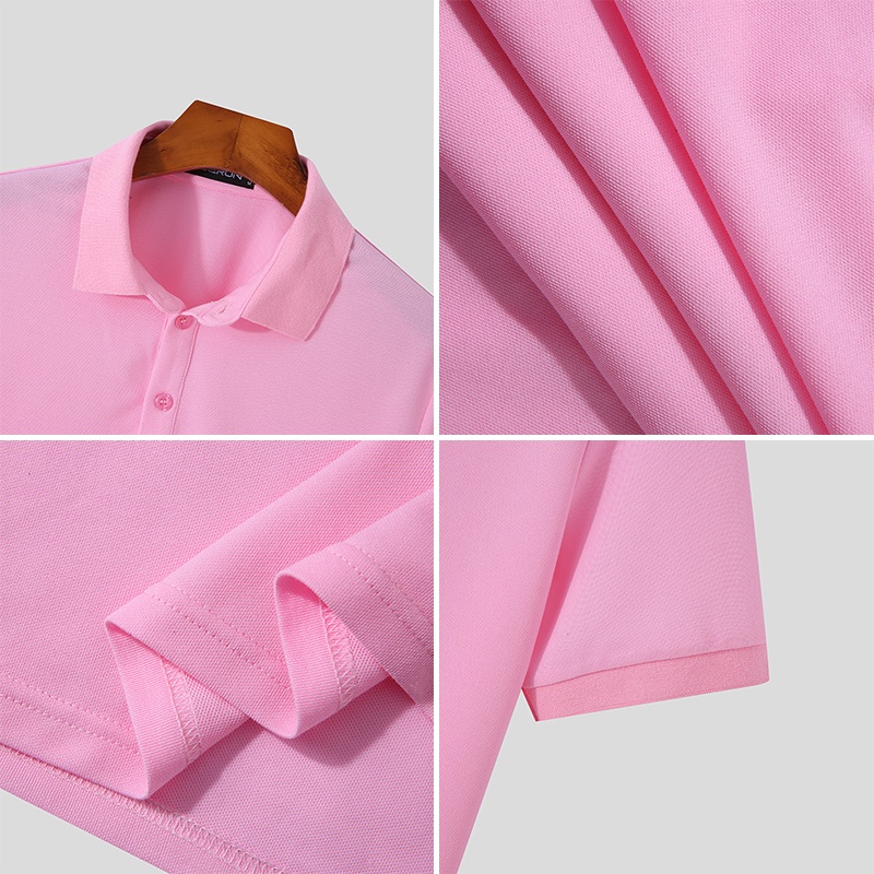 INCERUN Áo Thun Polo Tay Ngắn Có 3 Màu Thời Trang Trẻ Trung Cho Nam