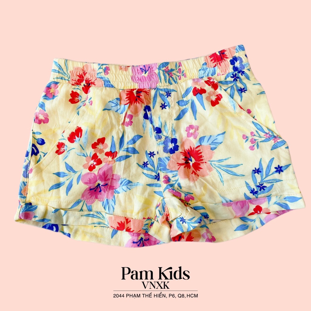 P107 Quần short bé gái Gym xuất xịn chất linen