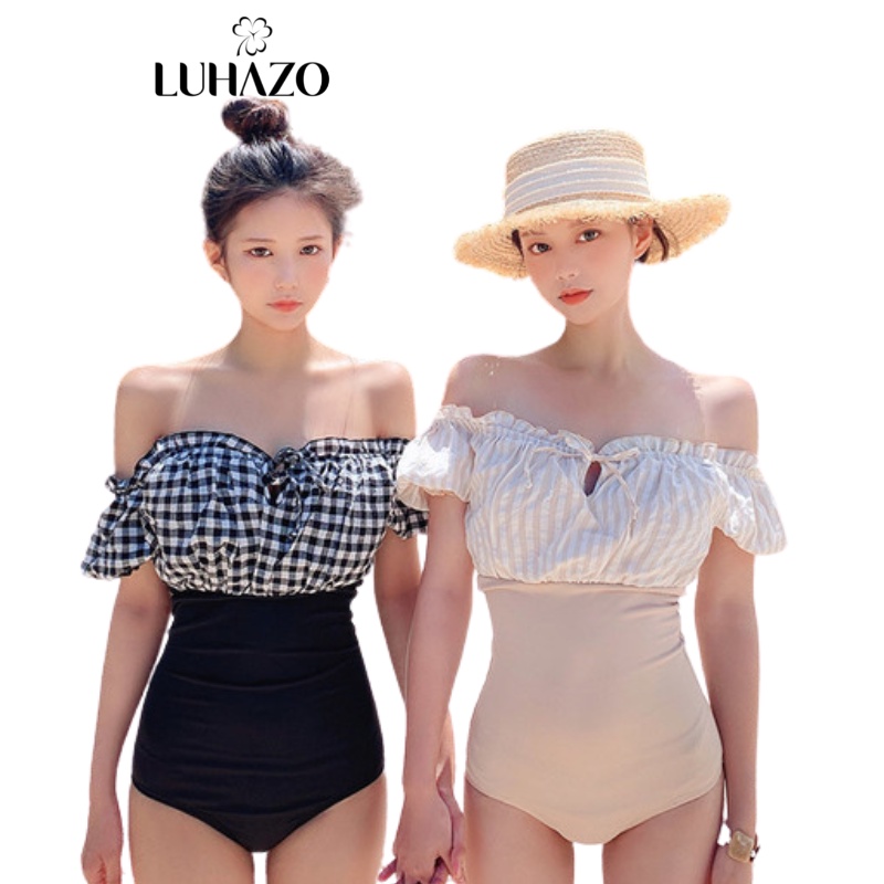 Bikini 1 mảnh trễ vai kín đáo LUHAZO bigsize Đi Biển i Nữ 2022 Kiểu Hàn Quốc Quảng Châu Chất Đẹp 2344