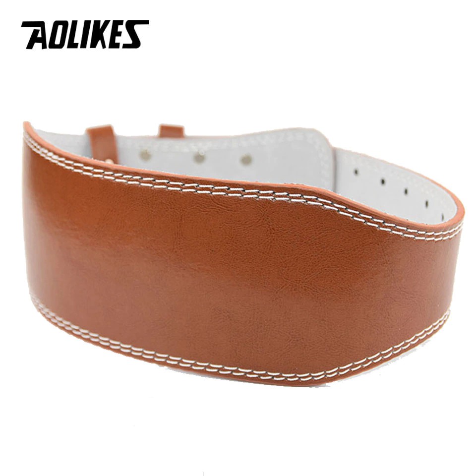 Đai lưng cứng AOLIKES A-YX048 tập gym squat da bò thật đệm êm ái weightlifting belt