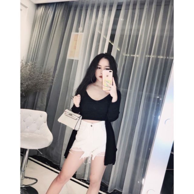 Áo len dáng dài CARDIGAN phủ mông cho chị em
