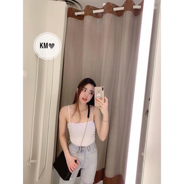 Áo 2 dây sợi bún co giãn 4 chiều, chất cotton mềm mại thoáng mát