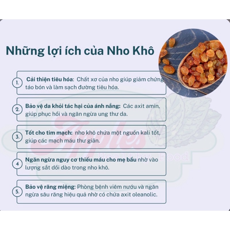 Nho Khô Vàng Mỹ Không Hạt Chất Lượng 500gr