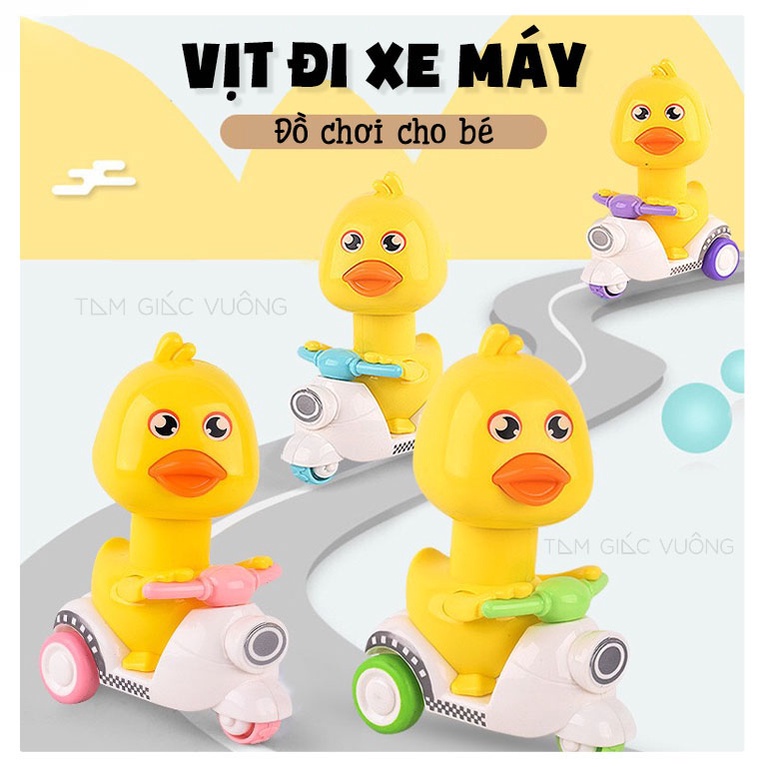 Vịt Vàng Chạy Xe Vespa, Ấn Là Chạy, Đồ Chơi Vịt Con Chạy Cót Đáng Yêu Cho Bé Giải Trí