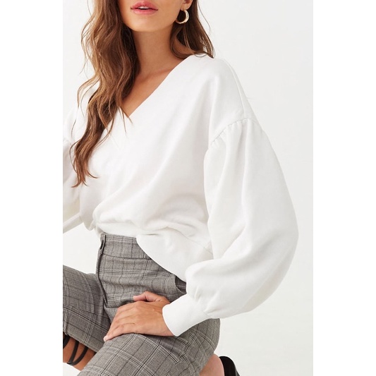 Áo Croptop nỉ tay siêu phồngA98