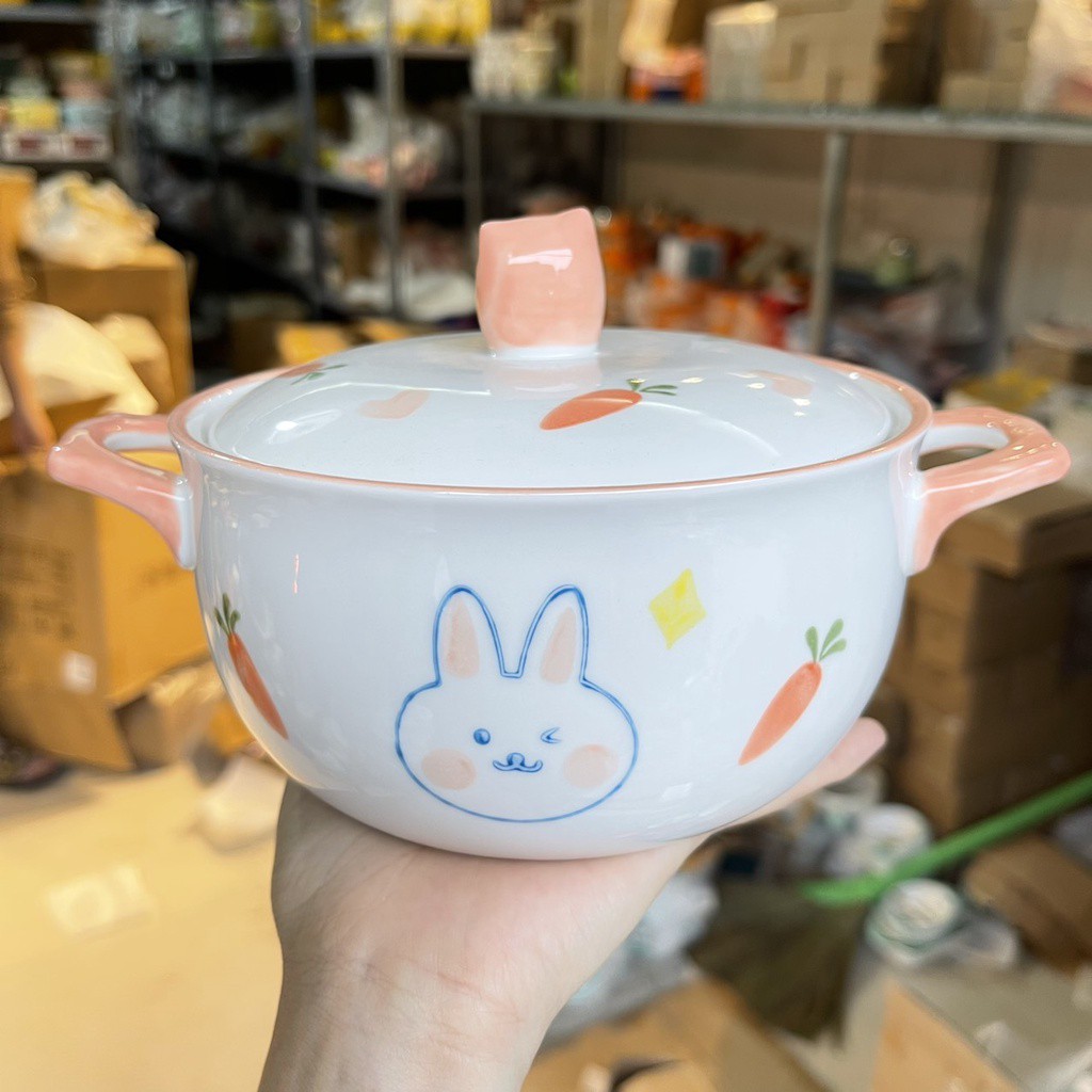 Bát Ăn Cơm 🥣 Bộ Bát Đĩa Sứ Mầu Hồng 🥣 Decor Chén Dĩa Dễ Thương Cute Cao Cấp B93