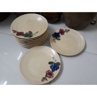 Dĩa lớn 2 bông vẽ thủ công