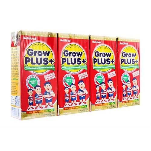 Thùng sữa Grow Plus Đỏ 180ml (Tháng 8.2021)