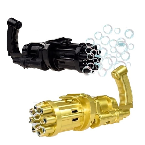 thổi bong bóng xà phòng siêu ngầu 8 nòng dùng pin kèm 1 khay đựng và 1 chai nước tạo bọt cho bé 105