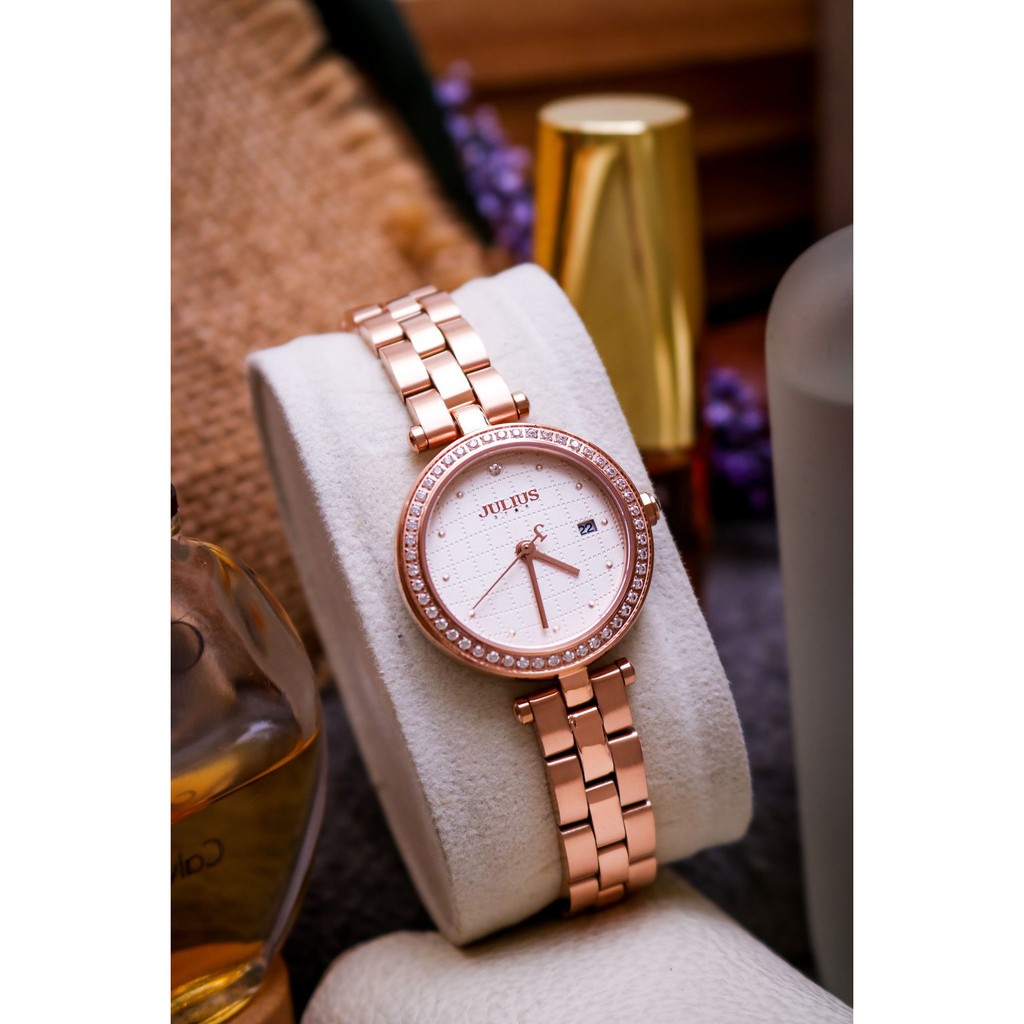 Đồng hồ nữ JS-049 JULIUS STAR Hàn Quốc kính sapphire dây thép