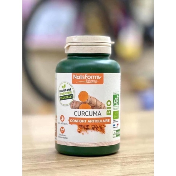 Viên uống chiết xuất nghệ Curcuma bio Nat &amp; form hàng chuẩn Pháp