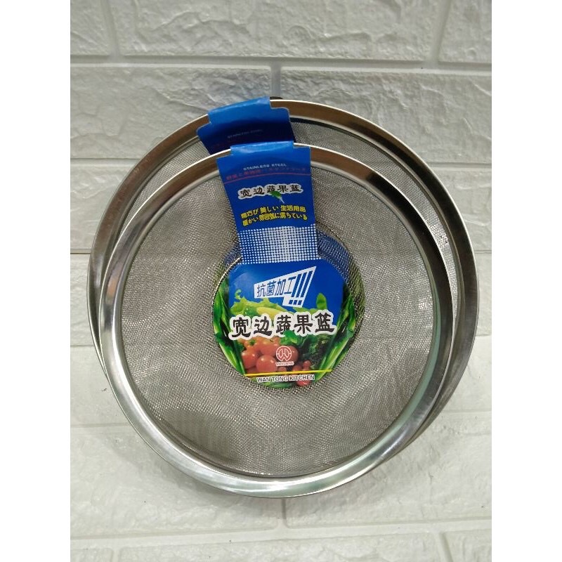 Rổ rá inox lưới siêu mau size 21-25-28 cm.Rá inox vo gạo loại dày