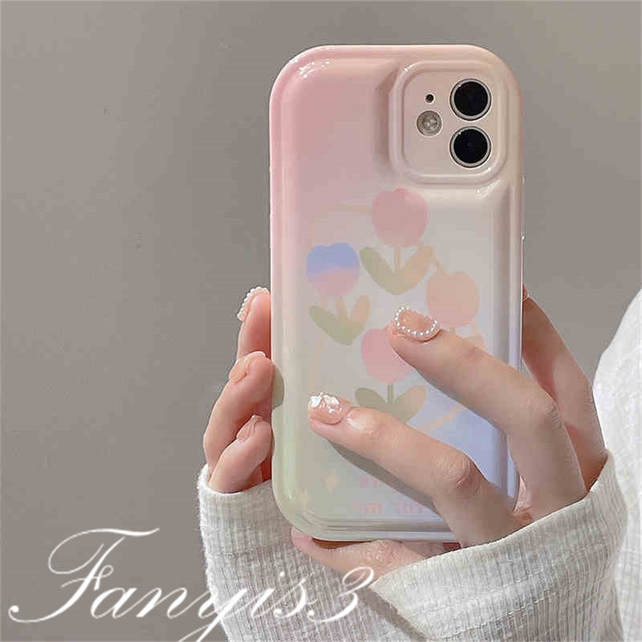 Ốp Điện Thoại Mềm In Hình Hoa Tulip Cho iPhone 14 13 12 11 Pro Max X XR Xs Max 8 7 6 6s Plus SE 2020
