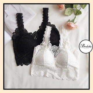 Áo bra ren lửng-áo lót ren vai bèo A077