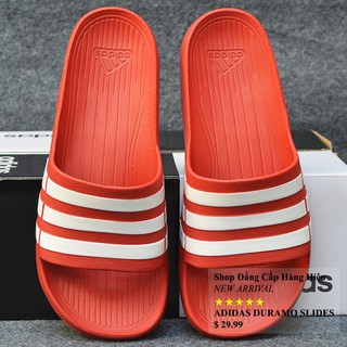 Dép Adidas Duramo chính hãng màu đỏ sọc trắng