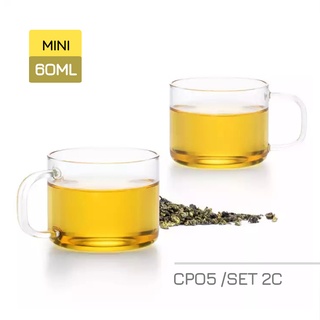 Bộ 2 tách trà thủy tinh mini CP05/2 60mL
