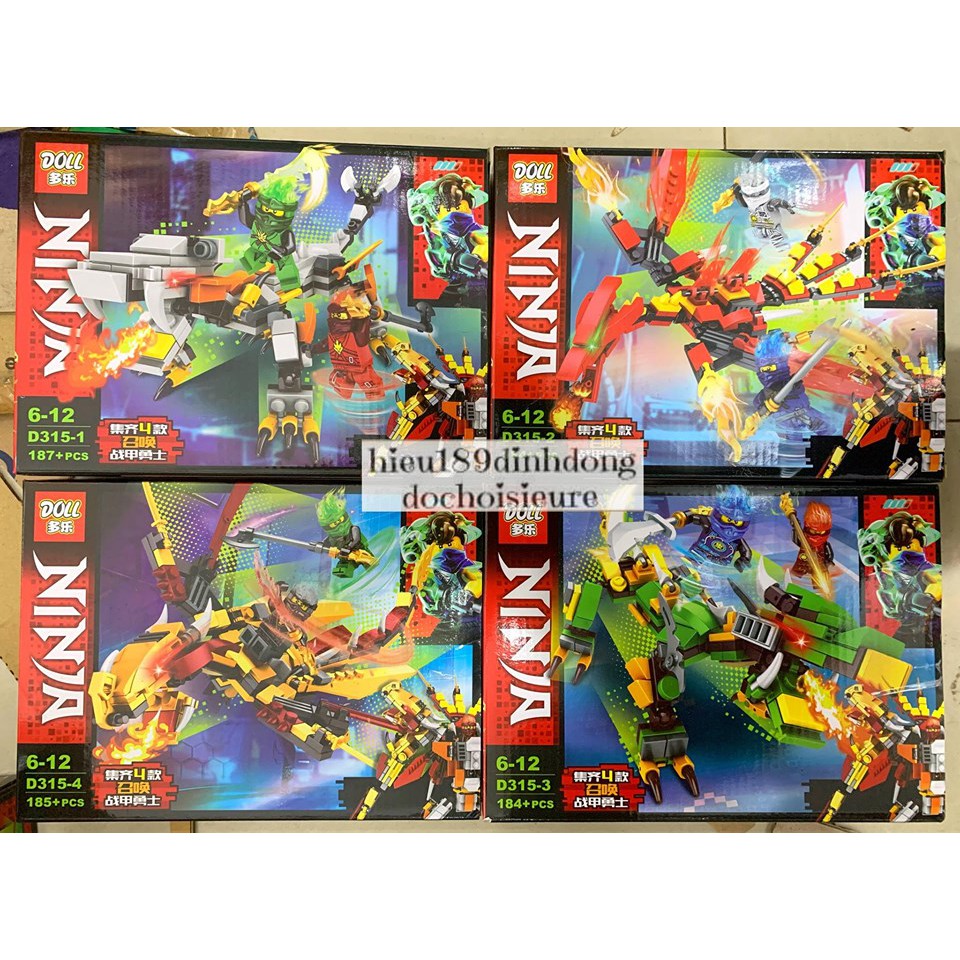 Lắp Ráp Xếp Hình Lego Ninjago D315 : Robot link thú 4in1 của các ninja 720+ mảnh
