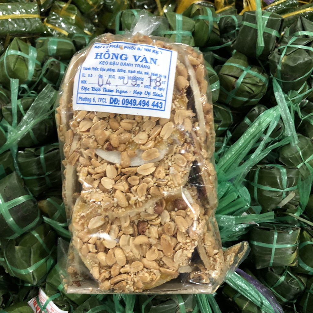 Kẹo đậu phộng bánh tráng hồng vân 500G