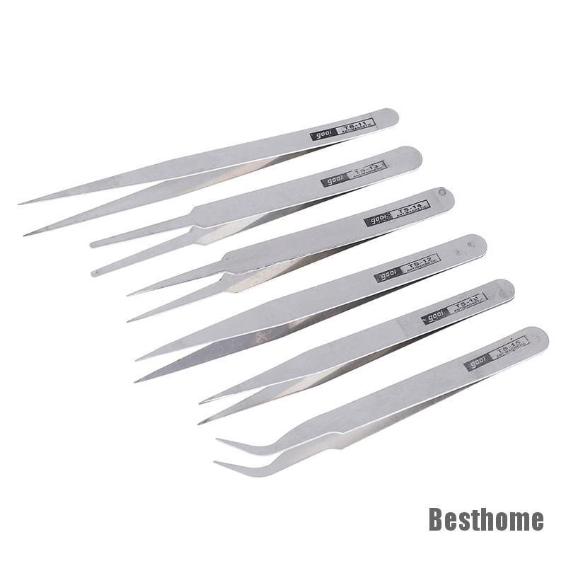 Set 6 Nhíp Inox Chống Tĩnh Điện Đa Năng