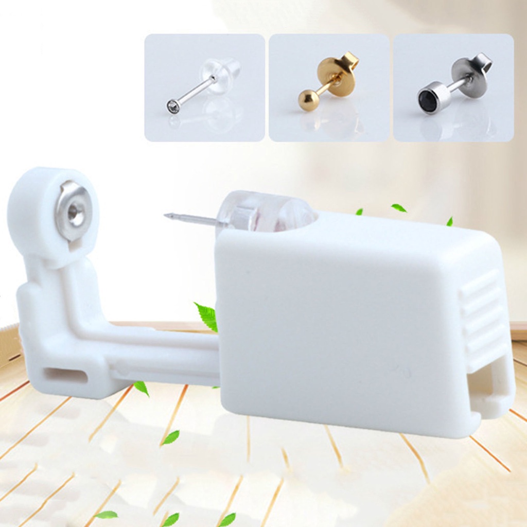 Khuyên Xỏ Tai Bằng Thép Không Gỉ Không Đau Dùng Một Lần