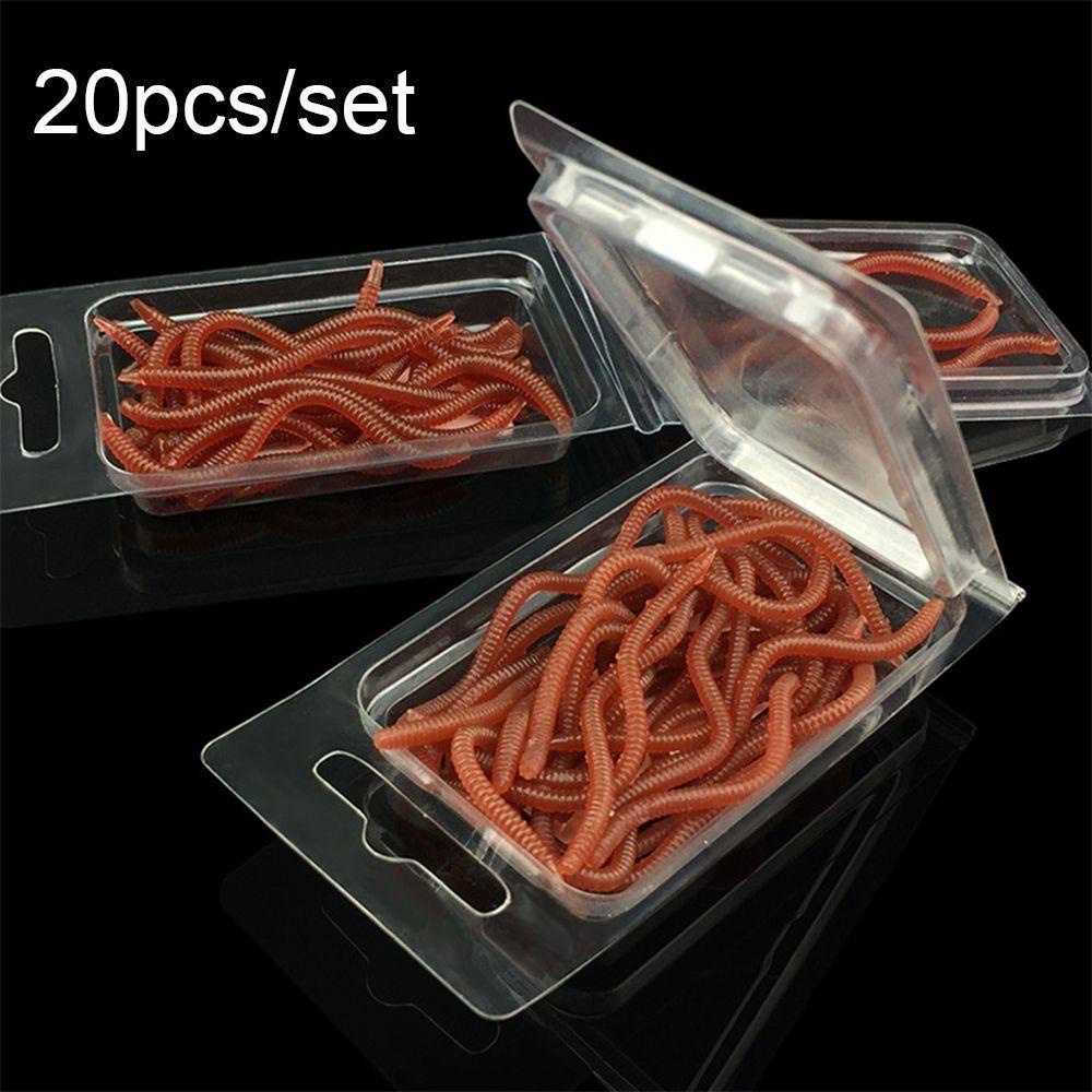 Bộ 20 Mồi Giun Giả Câu Cá 8-10cm