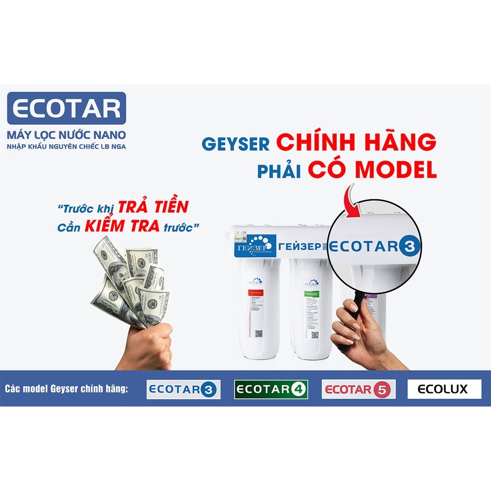 Máy Lọc Nước Nano Geyser Ecotar 3 Nhập Khẩu Liên Bang Nga - Thế Giới Lọc Nước Ecofast